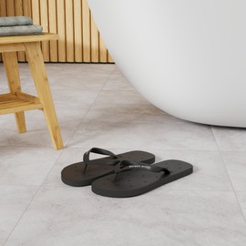 Shower Shoez Women's Non-Slip Dorm Gym Pool Water Sandal Flip Flops (11-12, Black, numeric_11)