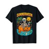 Summerween Skeleton Vibes Chillin in a Pumpkin Float T-Shirt