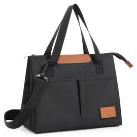 Insulated Lunch Bag,Insulated Tote Bag Wide Open Insulated Cooler Bag Water-Resistant Thermal Leak-Proof Lunch Organizer for Adult Kids Outdoor Picnic Work (Black)