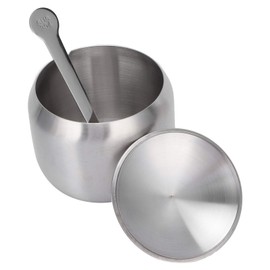 Cocoarm Edelstahl -Gewürztopfset, 3 X Topf, Löffel, Deckel, Nicht -Slip Basis, Zur Lagerung von Salz, Zucker und Chili, Elegantes Äußeres, Geschirrspüler, 304 Edelstahl