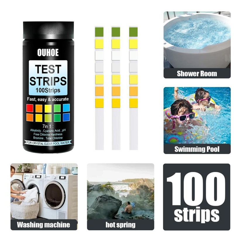 Swimming Pool Test Strips 100ct 7 in 1 Swimming Pool