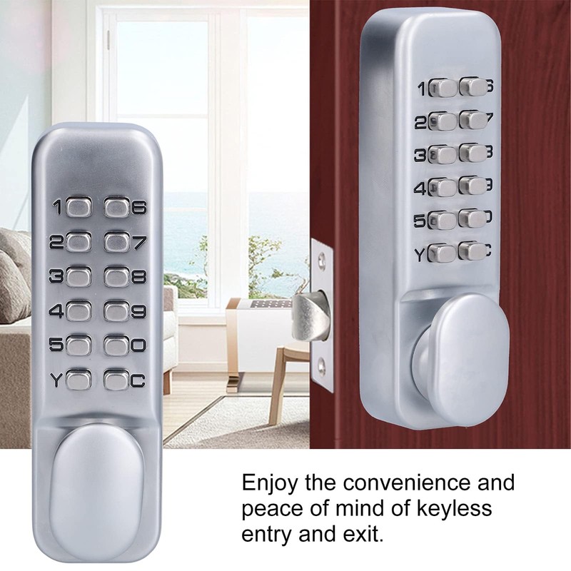mumisuto Digital Door Lock, Keypad Combination Lock, Chrome Mechanical Code