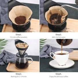Topyond Pour Over Coffee Dripper, Coffee Filter Cone, Reusable Coffee Strainer, Easy to Clean, Suitable for Home, Coffee Shops, and Dessert Shops Use