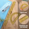 Zonon 3 Pcs Plastic Ruler 6 Inch Protractor Drawing Compass