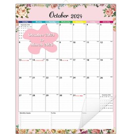 Lateefah Wall Calendar 2024-2025, 18 Month Desk Calendar from Oct 2024 to Mar 2026, Large 17''x22'' Monthly Calendar 2025 with Plastic Cover Large Wall Calendar 2025 for Home, Office
