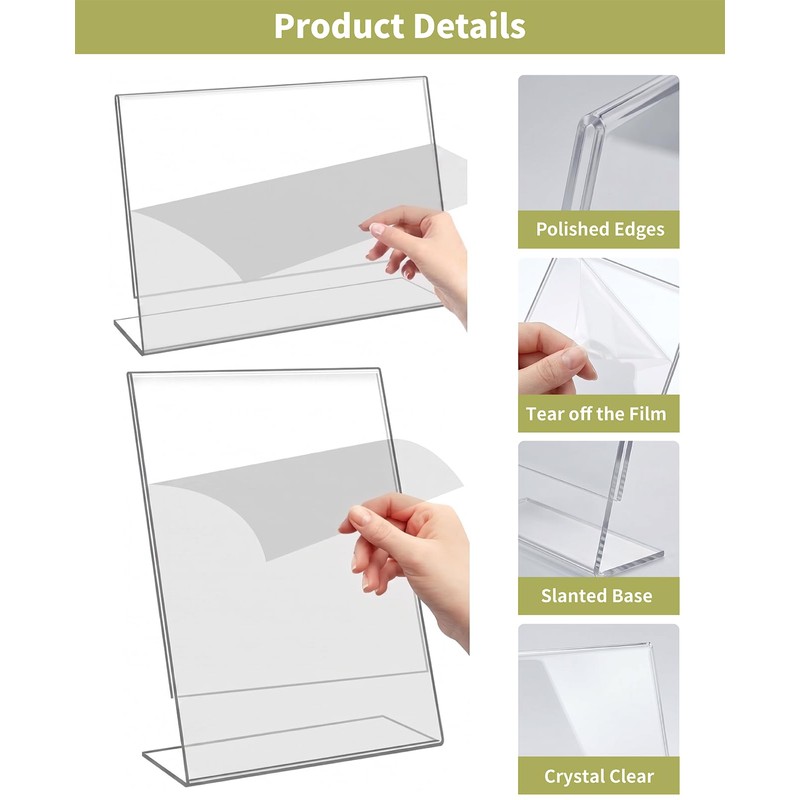 Waaqkid 12 Pack 4x6 / 6x4 Clear Acrylic Photo Frames,