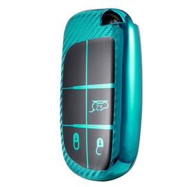 ontto Car Key Case Compatible with?Jeep Renegade Compass Grand Cherokee Chrysler 300C Dodge Dart Fiat 500X Remote Control Cover TPU Key Case Key Case Key Protection Case Green