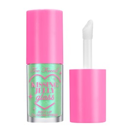 Too Faced Kissing Jelly Lip Oil Gloss | Sunflower & Jojoba Oils, Green Apple, 0.15 Fl Oz