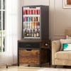 Unikito Mini Fridge Stand with Drawer Storage and Sockets, Heavy