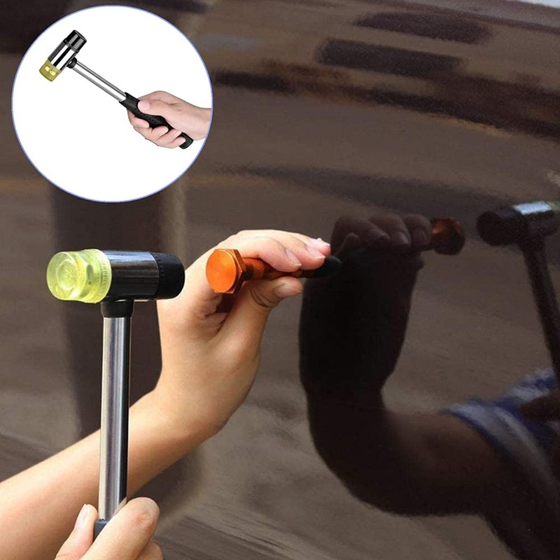 25mm/9.84in Rubber Mallet Double-Sided Soft Hammer Plastic Hammer Manual Rubber
