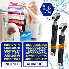 Pack of 2 Shock Absorbers Washing Machine 100N Diameter 10/13 mm 160 – 255 mm with Original Code C00140670 C00309597 for Indesit 482000023502 482000029509 for Whirpool - Made in EU MONTERAL