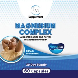 Magnesium Complex with Aquamin for Bone Health & Muscle Support - 60 Capsules, Essential Supplement for Relaxation and Wellness