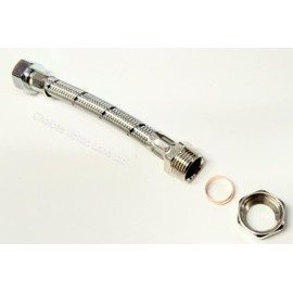 15MM COMPRESSION X 1/2" FEMALE BSP FLEXIBLE TAP CONNECTOR LENGTH (300MM / 500MM) (LENGTH=500MM)