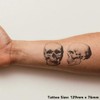 'Two Human Skulls' Temporary Tattoo - Water Resistant, Skin-Safe, Non-Toxic