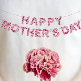 Happy Mother's Day Banner, Special Floral Pattern Mother's Day Party Decorations Pink Flower Banner Best Mom Ever Bunting Garland backdrop Banner Little Flower Celebration Party Decoration Supplies