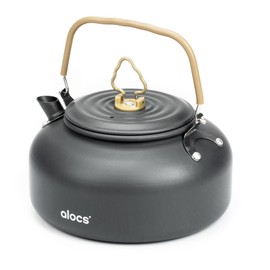 Alocs Camping Kettle, 2.8 gal (0.8 L), Ultra Lightweight, Outdoor Kettle, Compatible with Direct Flames, Solo Camping, Kettle (Japan Food Sanitation Tested), Camping Equipment, Hiking, Aluminum