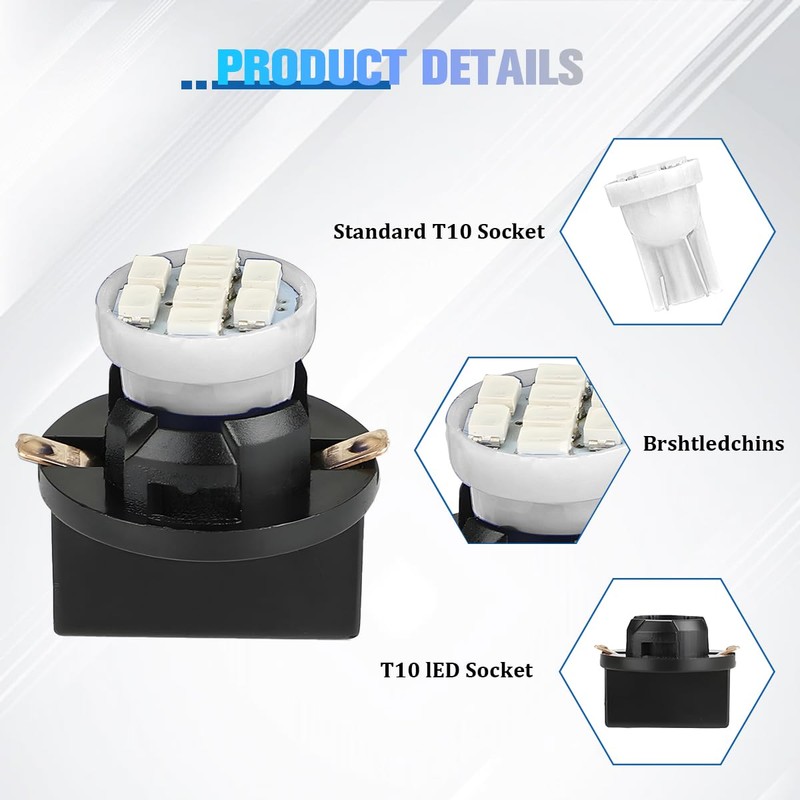 Sandfren T10 194 168 Car Dash Instrument LED Light Bulbs,