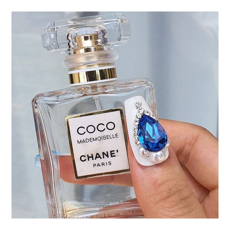Blue Pearl Handmade Nail Tips - Ballerina M / 블루