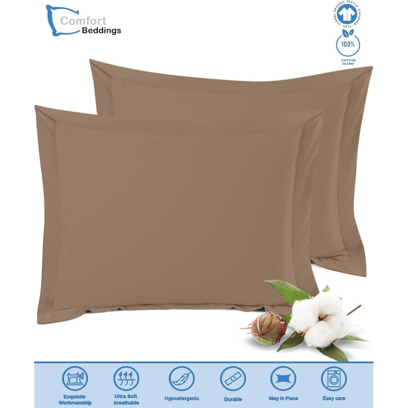 Comfort Beddings Premium Quality Pillowcovers 100% Cotton Blend Square Pillow