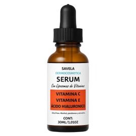Serum con Vitamina C, E y Ácido Hialuronico 30 ml, Con Liposomas, Hidratante, antioxidante, antiedad