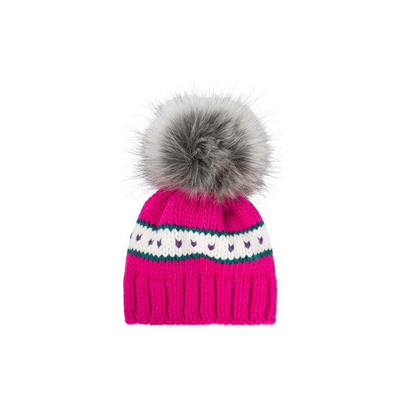 styleBREAKER 04024209 Children's Knitted Bobble Hat with Heart Pattern and