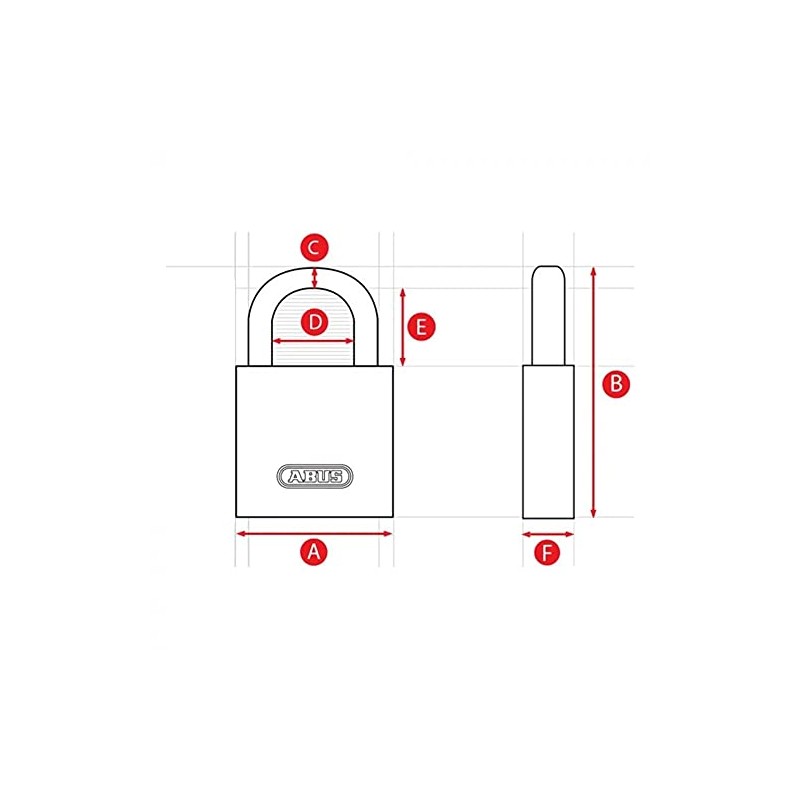 ABUS 80ti/40HB40 40 x 40mm Carded Titalium Padlock with Long
