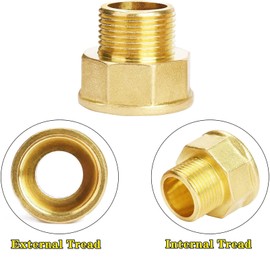 2 Stück Reduzierverlängerung 3/4 Zoll Außen x 1 Zoll Innen aus Messing, AG/IG Reduzierstück, Adapter für die Umwandlung von Rohrverbindungen