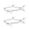 2Pc Hollow Fish Shark Emblem Premium Car Badge Sticker Fender