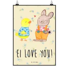 Mr. & Mrs. Panda DIN A4 Poster Easter Friendship – Easter Gifts, Easter Decoration, Gift, Hand Painted Poster, Wall Decoration Picture, Picture, Children's Poster