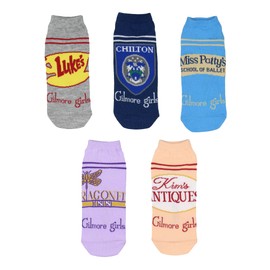 Gilmore Girls Socks 5 Pk Stars Hollow Luke's Diner Rory Lorelai Gilmore TV Series Low-Cut Womens Socks Shoe Size 4-10