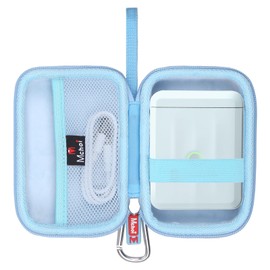 Mchoi Hard Case Fits for NIIMBOT D11/D110 Upgraded Version Label Maker for Labeler Tape Paper Roll & USB Cable, Case Only (Blue)