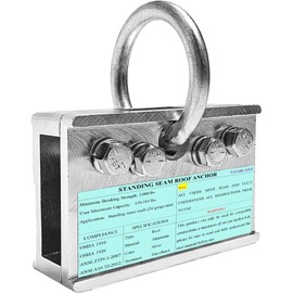 TATARLAILE Roof Anchors for Fall Protection, No Drill Roof Anchor, OSHA/ANSI Compliant Roof Safety Anchor, Lightweight Permanent fall protection anchor, Standing Seam Roofing Tools with 360° Swivel