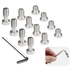 1/4" Screw Camera Screw Camera Accessories Quick Release Shooting Support Equipment Extension Adapter Video Equipment Fixing Screw Video Rig Knob Camera Set Screw 1/4"-20 Thread (SILVER-Hex Hole Set