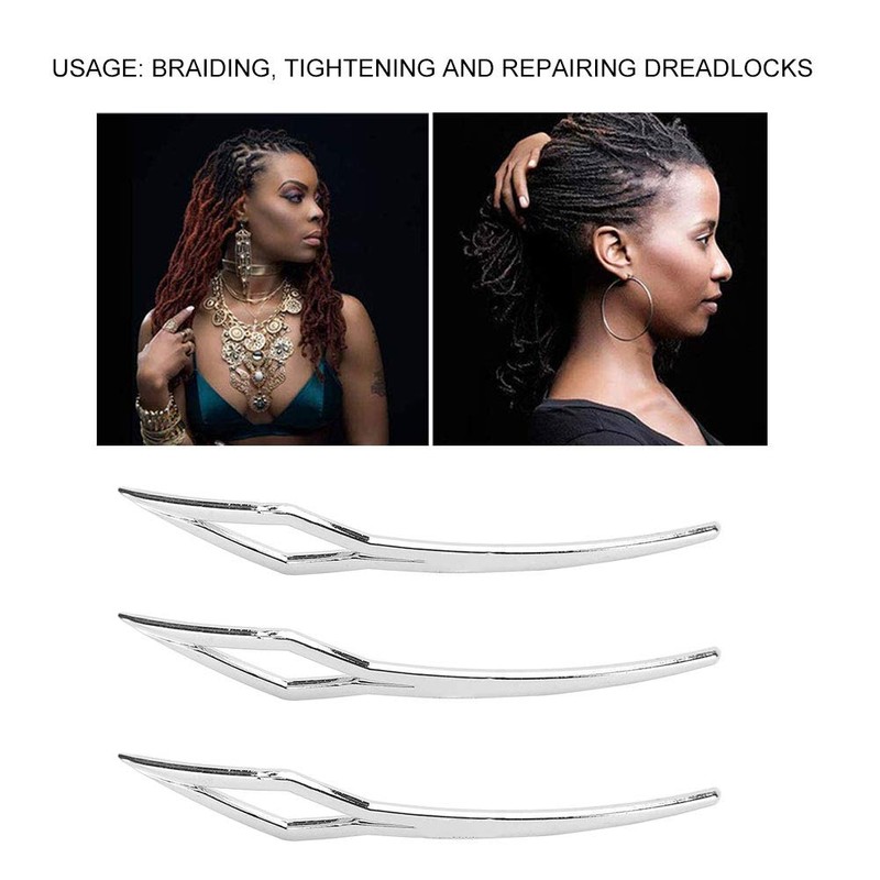 3 Pieces Dreadlocks Tool, Dreadlocks Interlocking Needles, Crochet Hooks, Interlocking