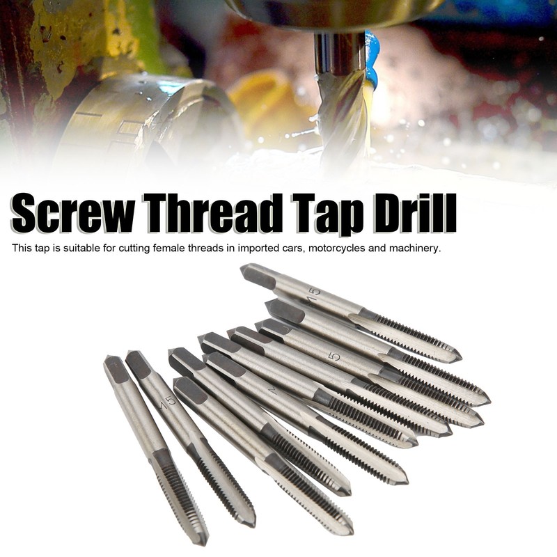Screw Thread Tap Drill Manual Straight Flute Carbon Steel Industrial