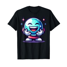 Happy Cartoon Character For Kids Crystal Ball Graphics T-Shirt