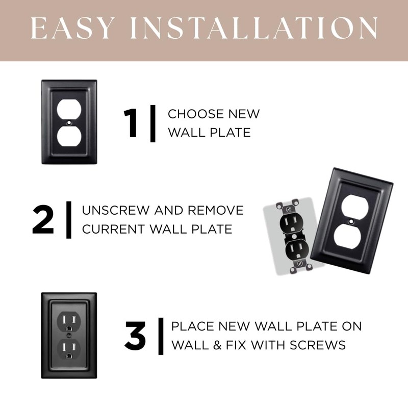 Monarch Abode 3-Gang Rocker Wall Plate, Architectural Decorator Metal Switch