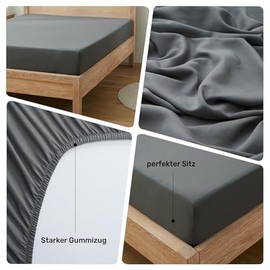 puredown Set of 2 Fitted Sheets 180 x 200 cm Microfibre Bed Sheets for Mattresses up to 25-30 cm, Comfortable Breathable Fitted Sheets Bed Linen, Oeko-Tex Certified, Red