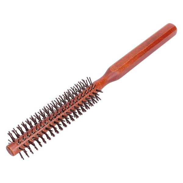 Round Brush, Mini Styling Hair Brush, Curler Hair Brush, Small Wooden Brush, Hairdressing Comb, Curling Styling Tool, Unisex, for Blow-Drying, Home Use