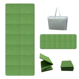 Tapete Yoga Plegable Antideslizante 183x61cm, Esterilla de Yoga Foldable para Clases, Playa y Picnics, Tapetes de Ejercicio con Bolsa de Transporte, TPE Resistente al Desgarro(Verde)