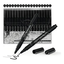 18 Piezas Estilografos, Plumas de Caligrafía Arte Punta Fino, Rotulador de dibujo técnico Bolígrafos para escribir, dibujar o escribir un diario      