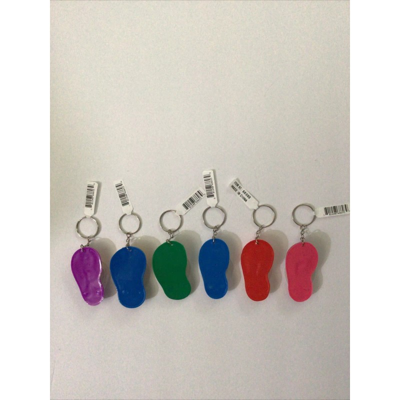 1 PC KEYCHAIN PLASTIC SLIPPER COLORFUL SEA LIFE THEME 6