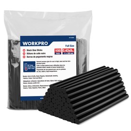 WORKPRO 100 Pack Black Hot Melt Adhesive Glue Sticks for All-Temp Glue Guns, 0.43x8 Inches, Multipurpose for DIY Craft General Repairs, Home Decorations and Gluing Projects