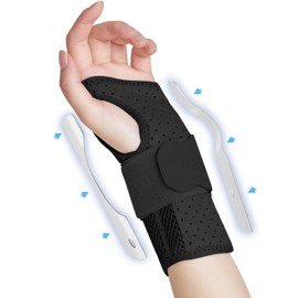 Carpal Tunnel Wrist Support Brace with 3 Straps Metal Splint Stabilizer, Breathable Wrist Splint Hand Support Help Relieve Tendinitis Arthritis Carpal Tunnel Pain, Reduce Recovery Time Men Women