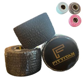 FITTITAN Weightlifting Hook Grip Tape, 3 Rolls, Stretchy Athletic Thumb Tape for Weight Lifting, Cross Training, Protect Thumb, Wrist & Finger, Black