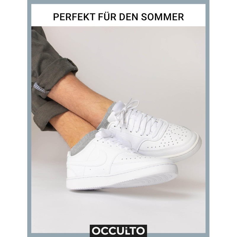 Occulto Men's Trainer Socks Pack of 10 (Model: Johannes), White,