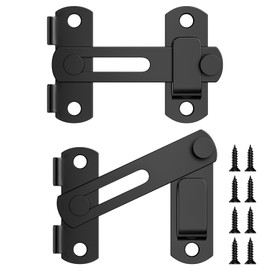 Rseuphiee Pack of 2 Door Bolts, Door Bolt Stainless Steel, Small Sliding Door Lock, Flip Slide Latch, Security Door Bolt with 8 Screws, for Gate, Window, Cabinet, Wine Cabinet