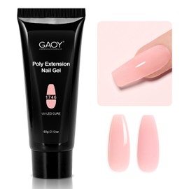 GAOY Poly Gel, 60g Clear Pink Builder Gel Nail Enhancement for Beginner & Professional Salon DIY at Home