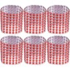 Waycreat 120pcs Red Napkin Rings,Napkin Rings Bulk, Rhinestone Napkin Rings