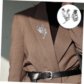 COLLBATH 2 x Thistle Brooch Scottish Thistle Brooch Pin Scotland Brooch Vintage Irish Brooch Pin Scarf Ring Clip Wedding Around Alloy, Metal, No gemstone